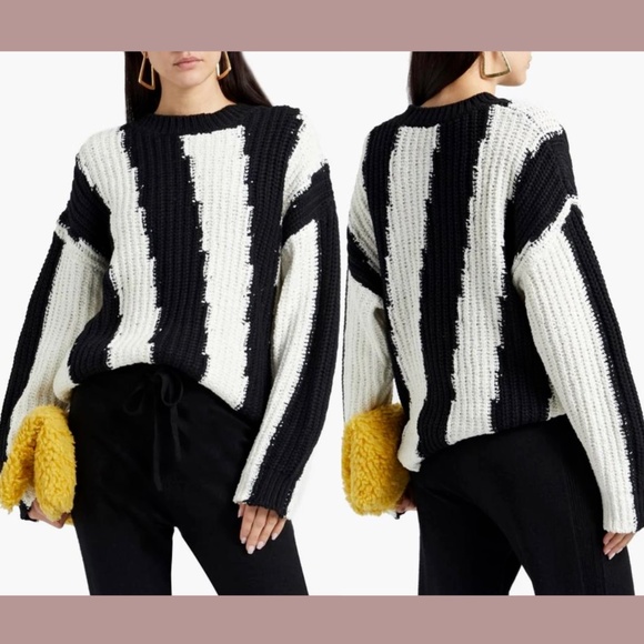 Joie Sweaters - NWT $298 Joie [ Small ] Chadsey Cotton Blend Sweater in Caviar‎ Porcelain